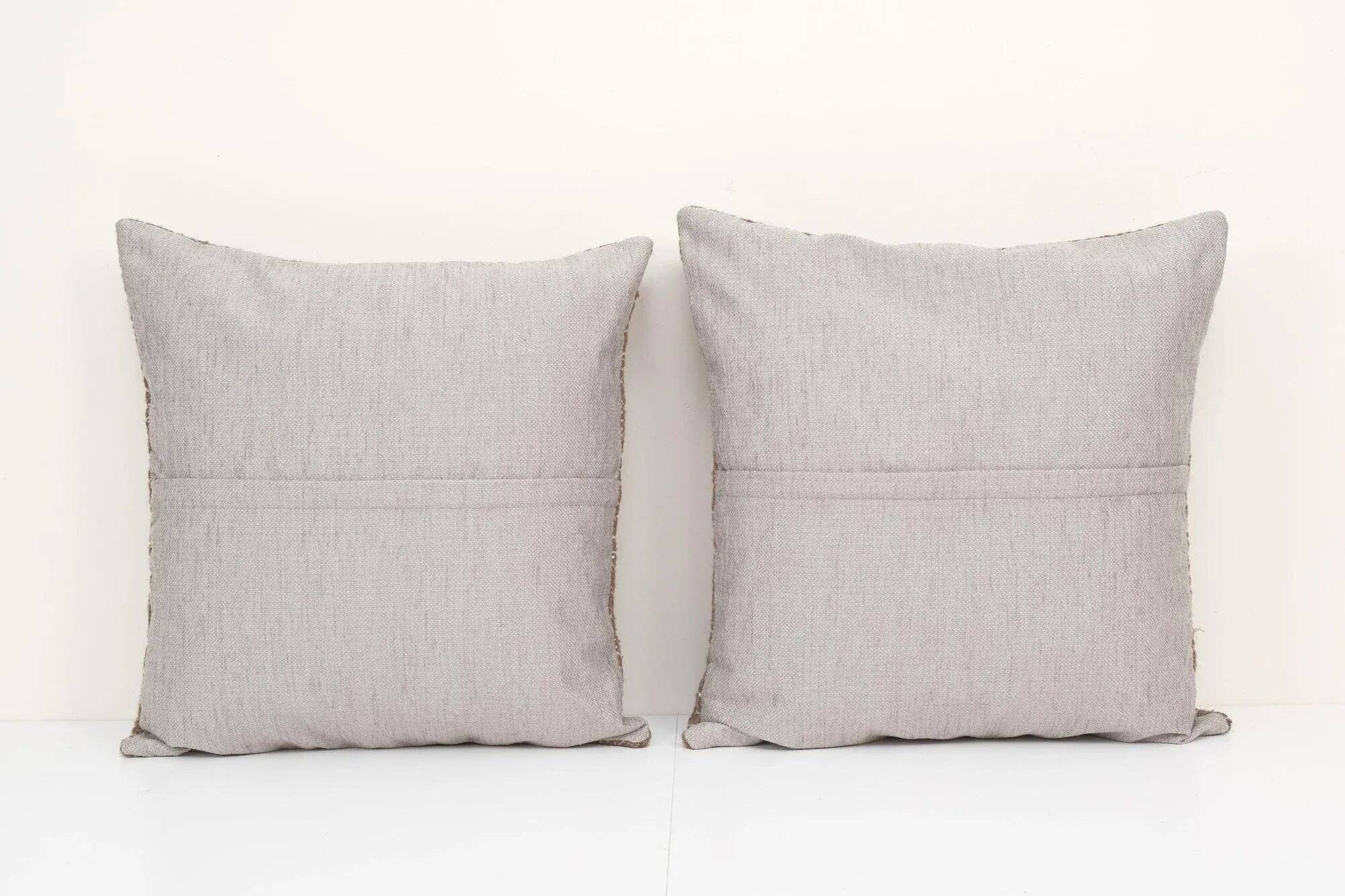 Set of 2 vintage kilim cushion covers 56x51 cm
