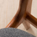 Set of 4 Schønning & Elgaards Danish teak chairs in gray wool upholstery