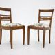 Pair of 1950s Czechoslovakian Refurbished Walnut Side Chairs in Floral Fabr