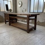 XL central island workbench oak
