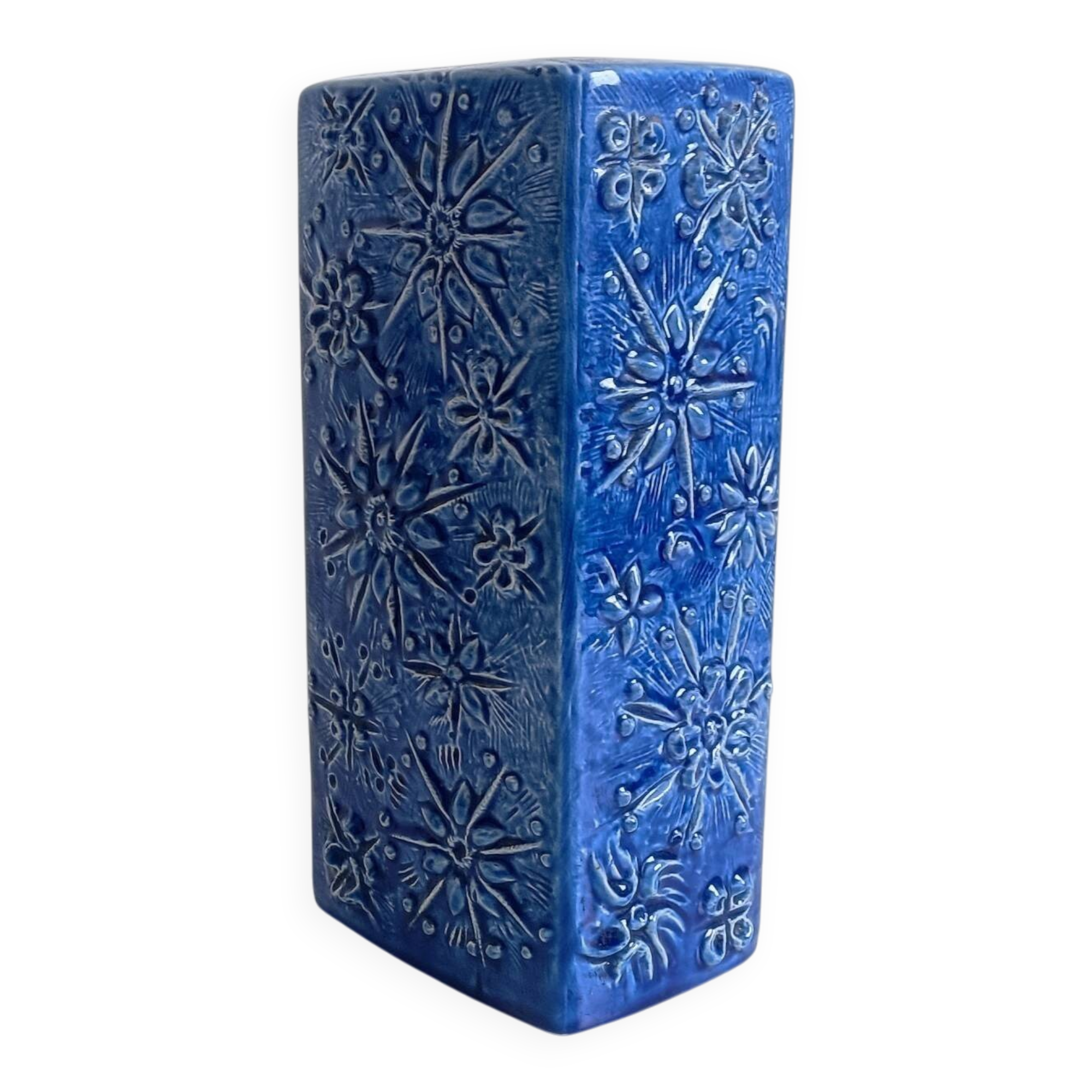 1960s Scheurich Kosmos Décor Sculptural Cobalt Blue Vase, West Germany