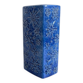 Vase sculptural en cobalt bleu avec décor Kosmos de Scheurich des années 1960, Allemagne de l'Ouest