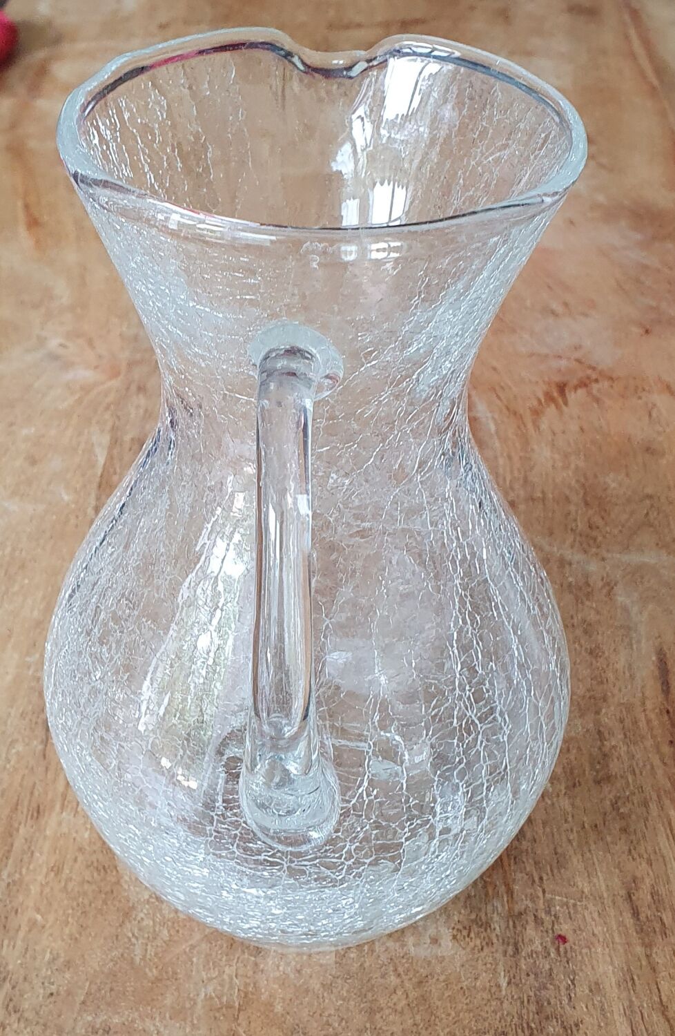 Cracked glass pitcher