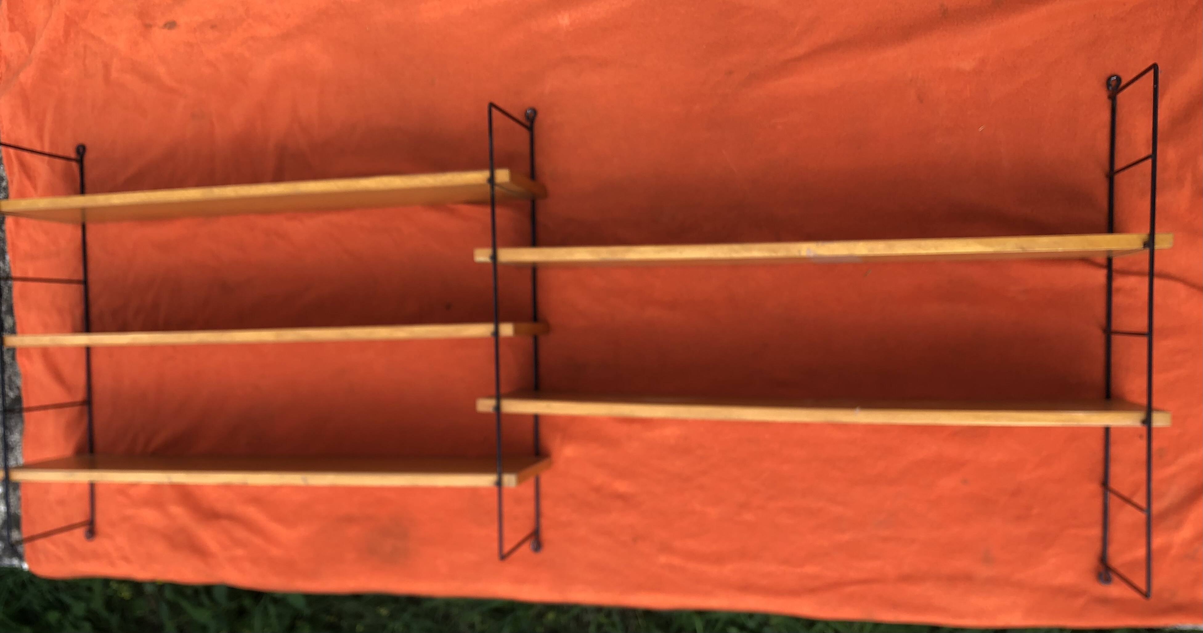 String double wall shelf from the 60s