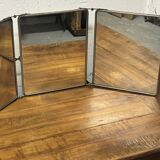 Large vintage barber's triptych mirror 1960