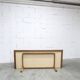 French wardrobe with tapered legs, 3 doors, 1 mirror (27*130), and 1 drawer.