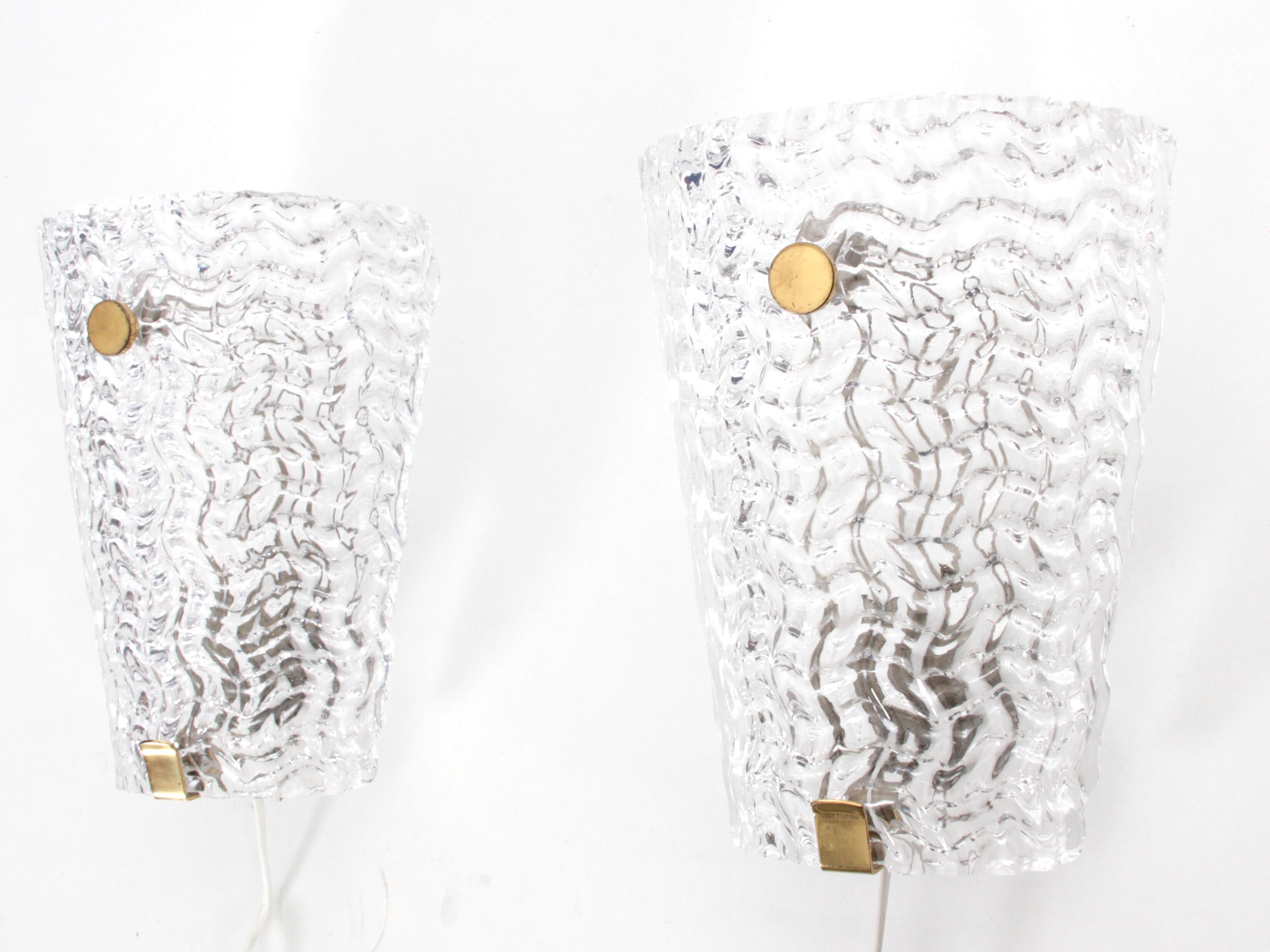 Pair of Scandinavian crystal sconces