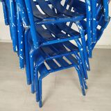 14 chaises bistrot métal bleu