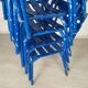 14 blue metal bistro chairs