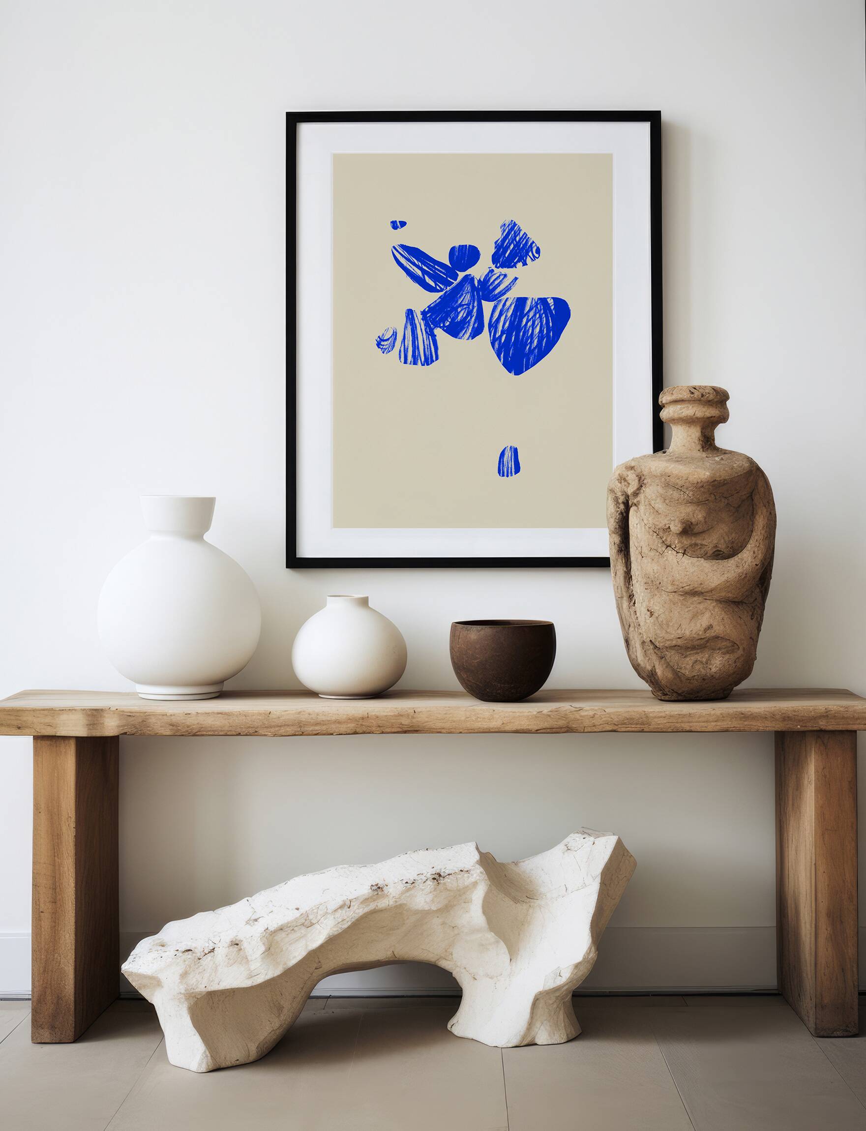 Abstract blue giclee print, 50x70cm