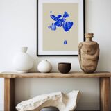 Abstract blue giclee print, 50x70cm