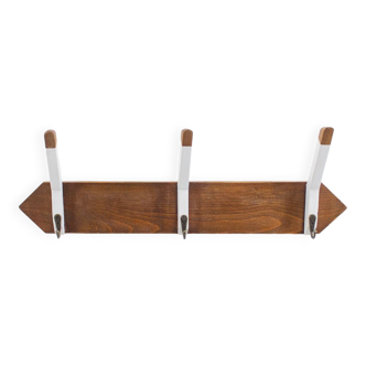 Art Deco Walnut Wall Coat Hanger, Spain, 1930's