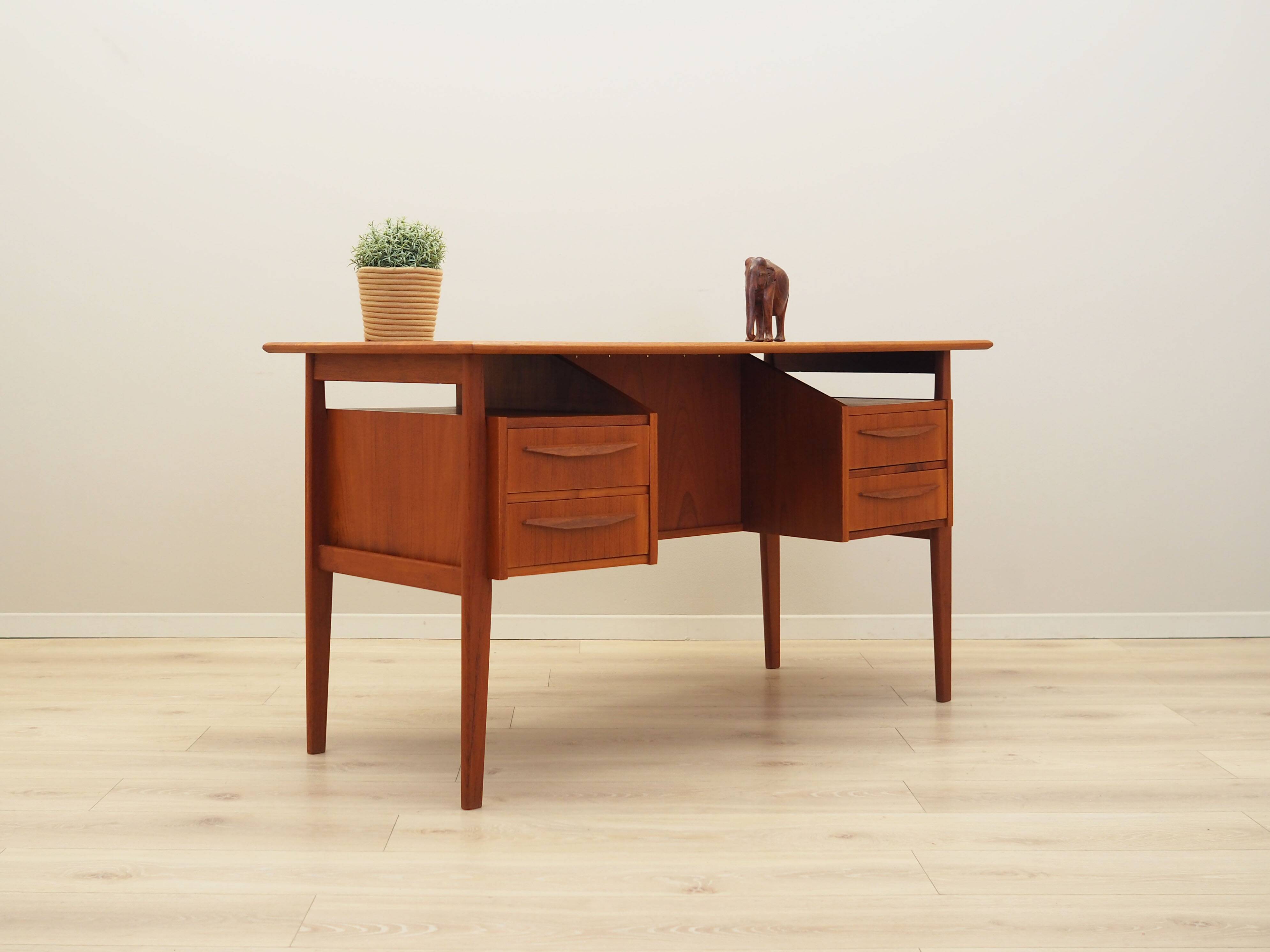 Teak desk, Danish design, 1970s, designer: Gunnar Nielsen, manufacturer: Tibergaard