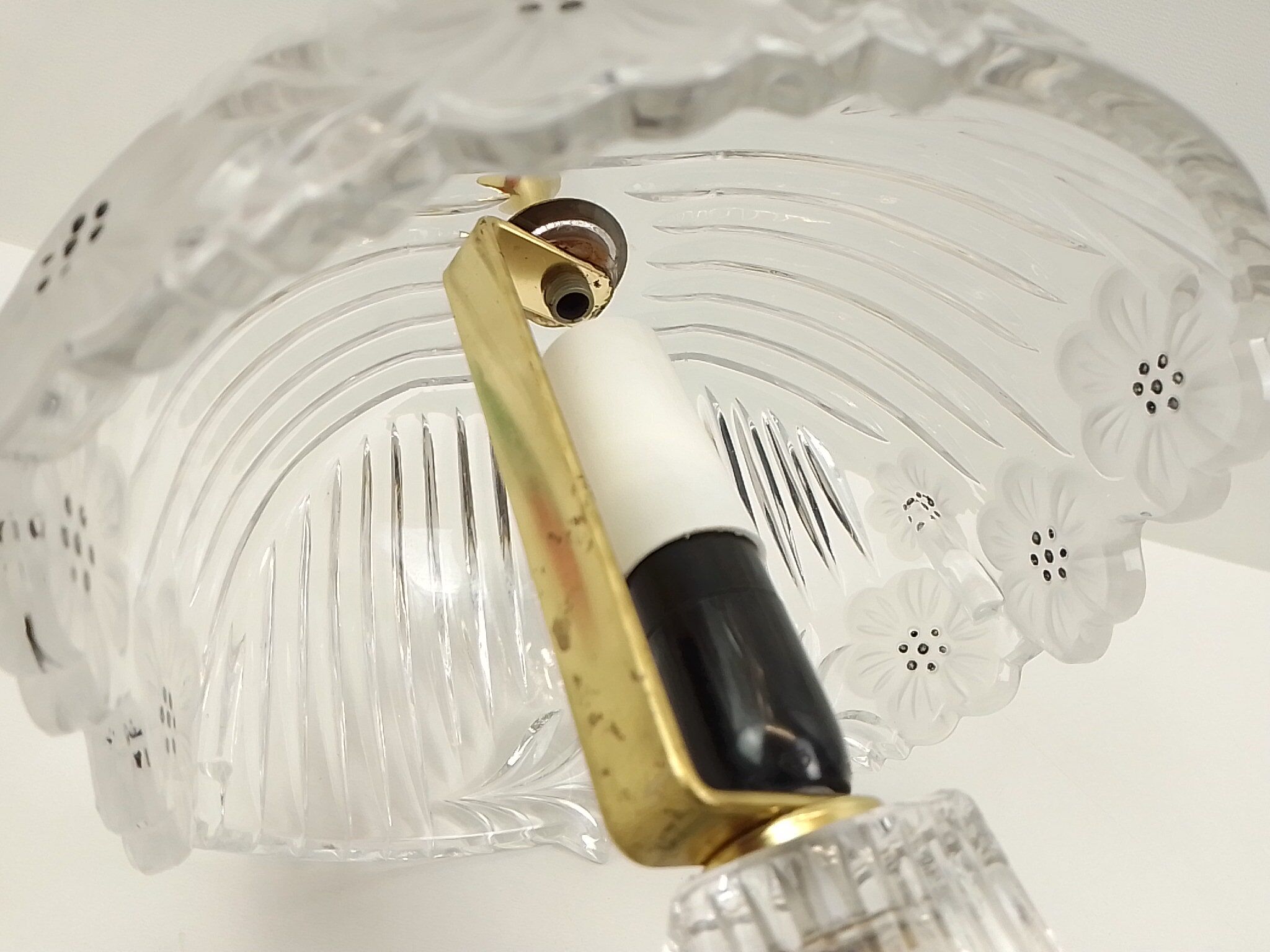 Table lamp in transparent crystal decoration flowers 28 cm