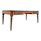 Very large double-sided mahogany desk from the Louis XVI 18th century