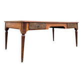 Very large double-sided mahogany desk from the Louis XVI 18th century