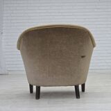 1960s, Danish armchair, original green furniture velour.