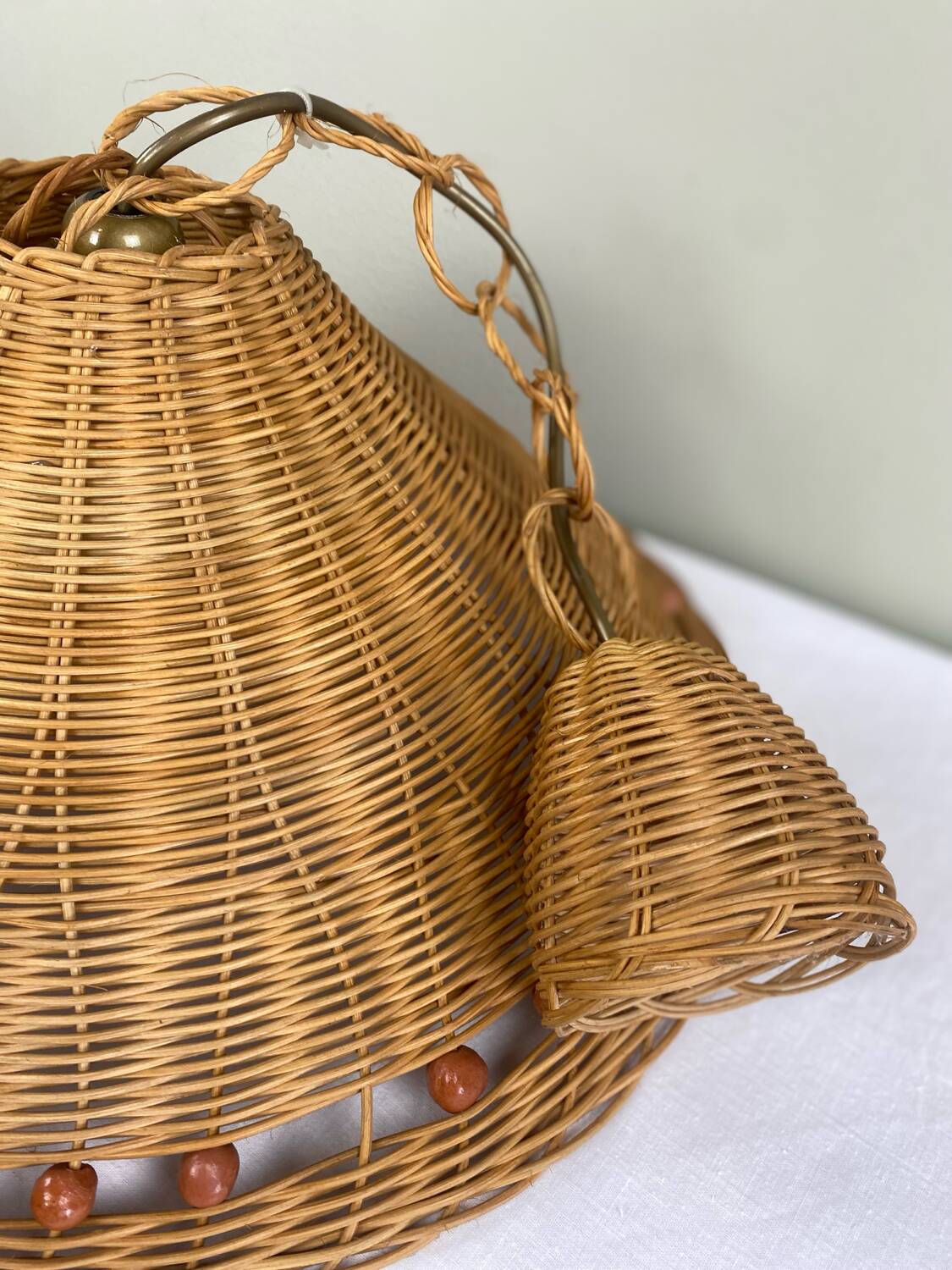 Vintage wicker pendant light