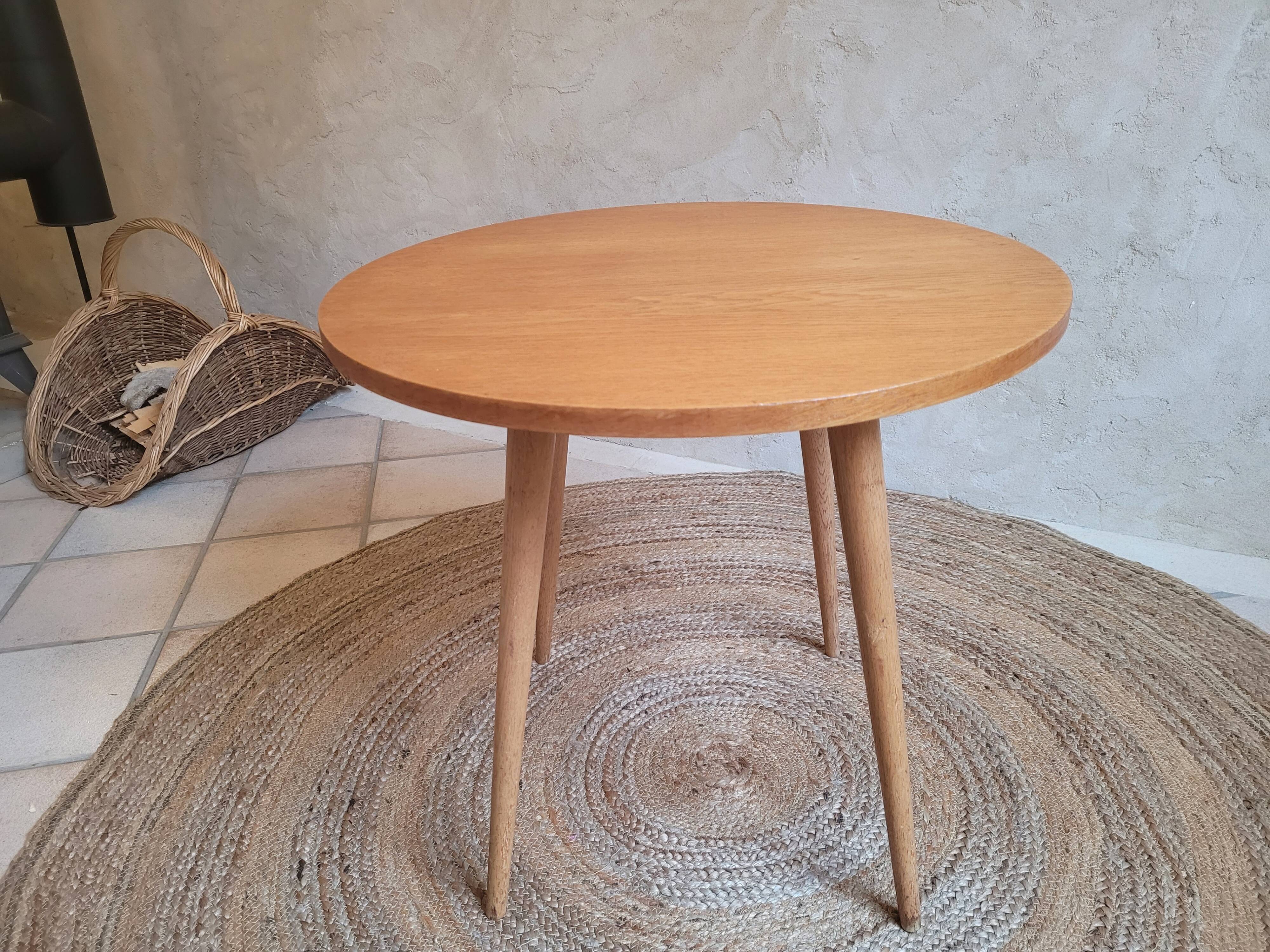 Vintage oak round coffee table