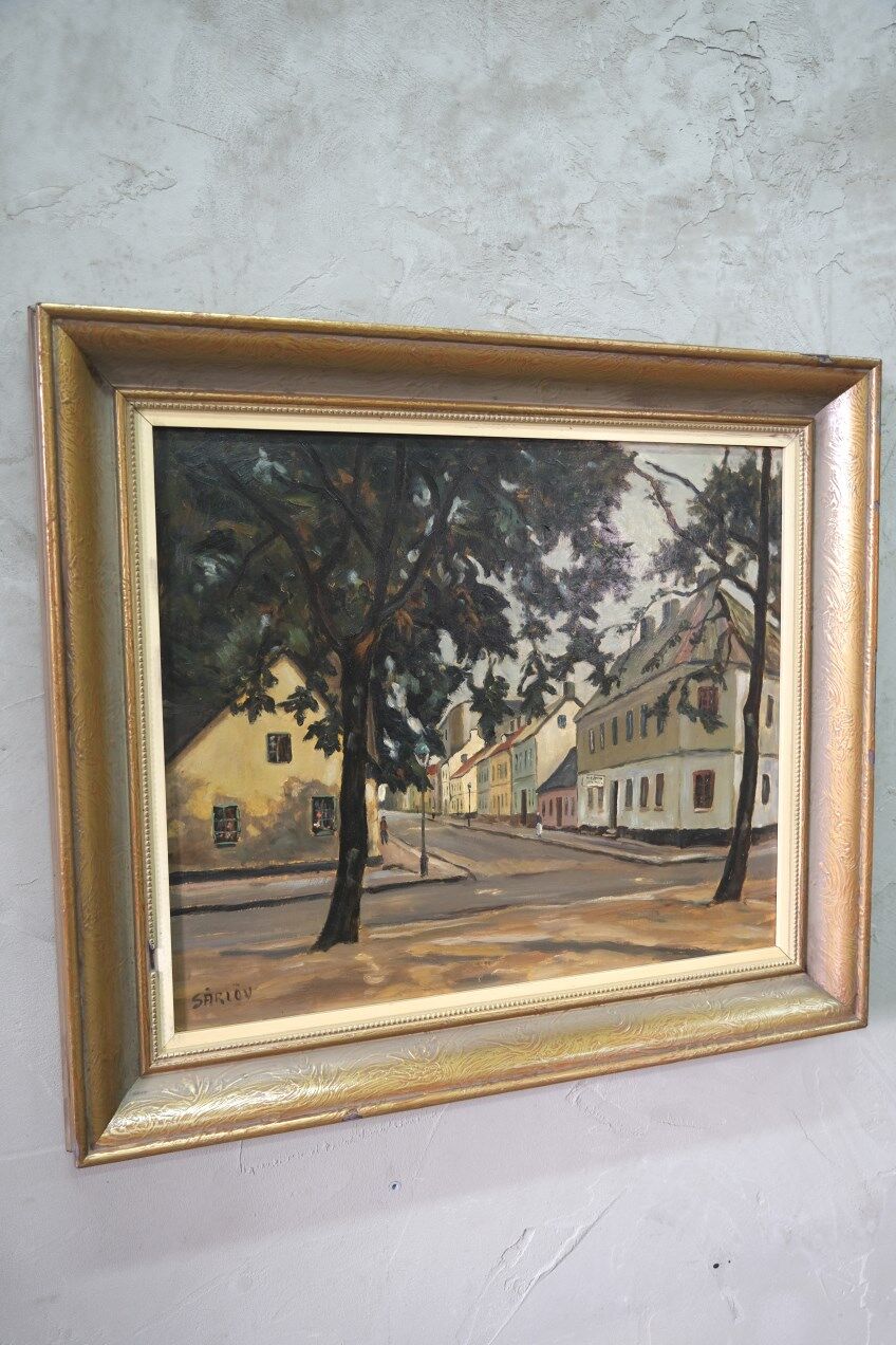 Malte Särlöv, Swedish Modern Landscape, 1950s, Oil on Panel, Framed