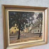 Malte Särlöv, Swedish Modern Landscape, 1950s, Oil on Panel, Framed