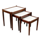 Scandinavian nesting tables in rosewood and formica, 1970.