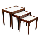 Tables gigognes scandinaves en palissandre et formica, 1970
