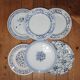 Ensemble assiettes dépareillé bleu