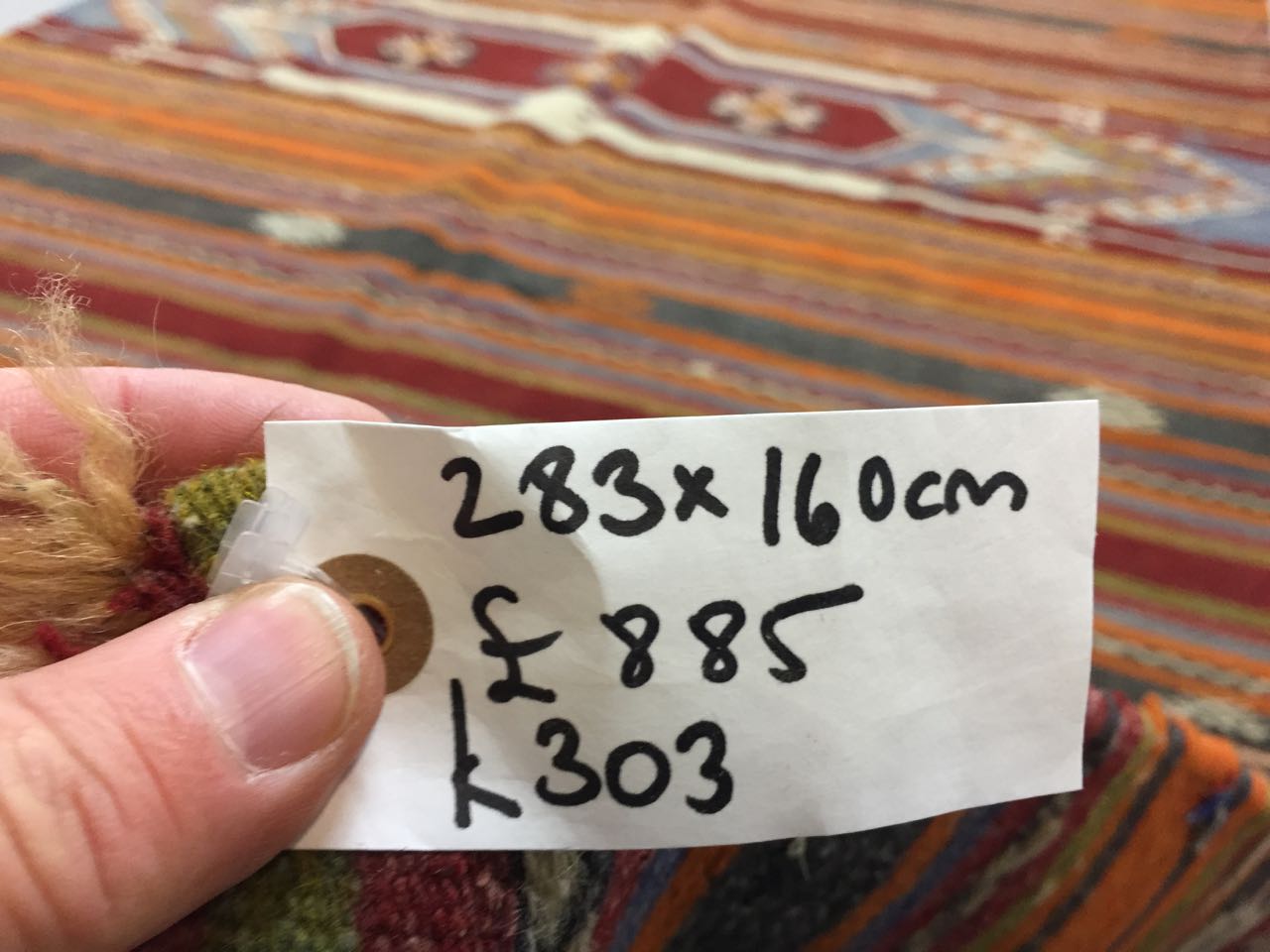 Turkish kilim rug 283x160 cm