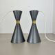 Set of 2 diabolo stilnovo style metal hanging light, bag turgi, switzerland 1950