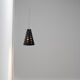 Hanging wall lamp with black perforated cap, 1960's