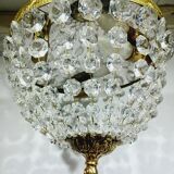 3-light bronze and crystal ceiling light