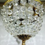 Plafonnier 3 lumières bronze et cristal