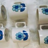 Set of 6 cups and 6 saucers vintage Louis lourioux