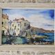 Oil painting on Isorel Marine Port Les Martigues signed (to be identified)