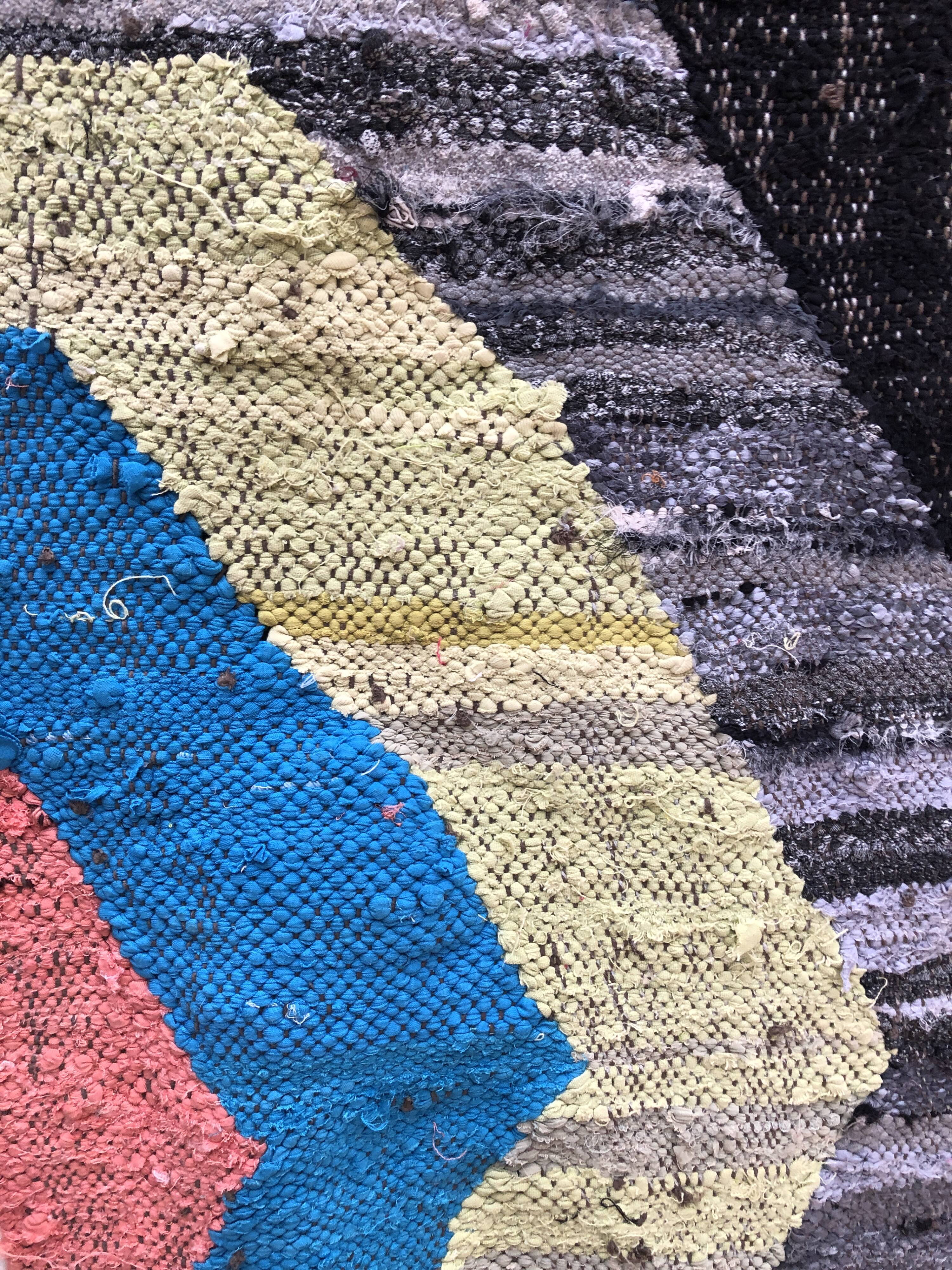 Tapis berbère marocain kilim boucherouite 241x139cm