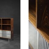 Vintage Mid-Century Scandinavian Modern Rosewood Highboard with Glass, 1960