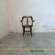 Antique oakwood barber armchair