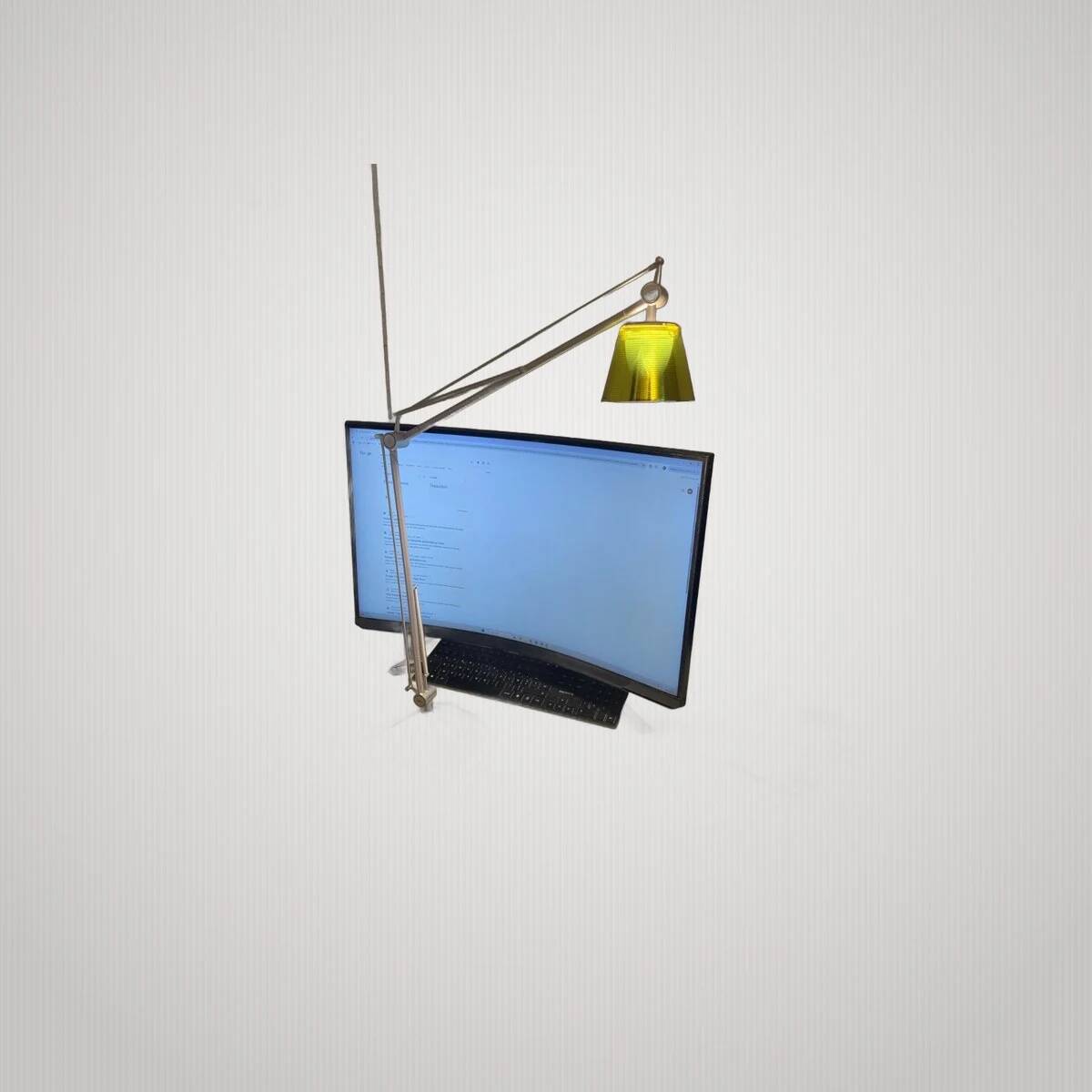 Philippe Starck Archimoon K lamp for Flos 1998 with yellow shade.