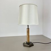 lampe de table Art déco unique en laiton et bois, Allemagne années 1930