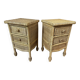 Pair of rattan bedside tables