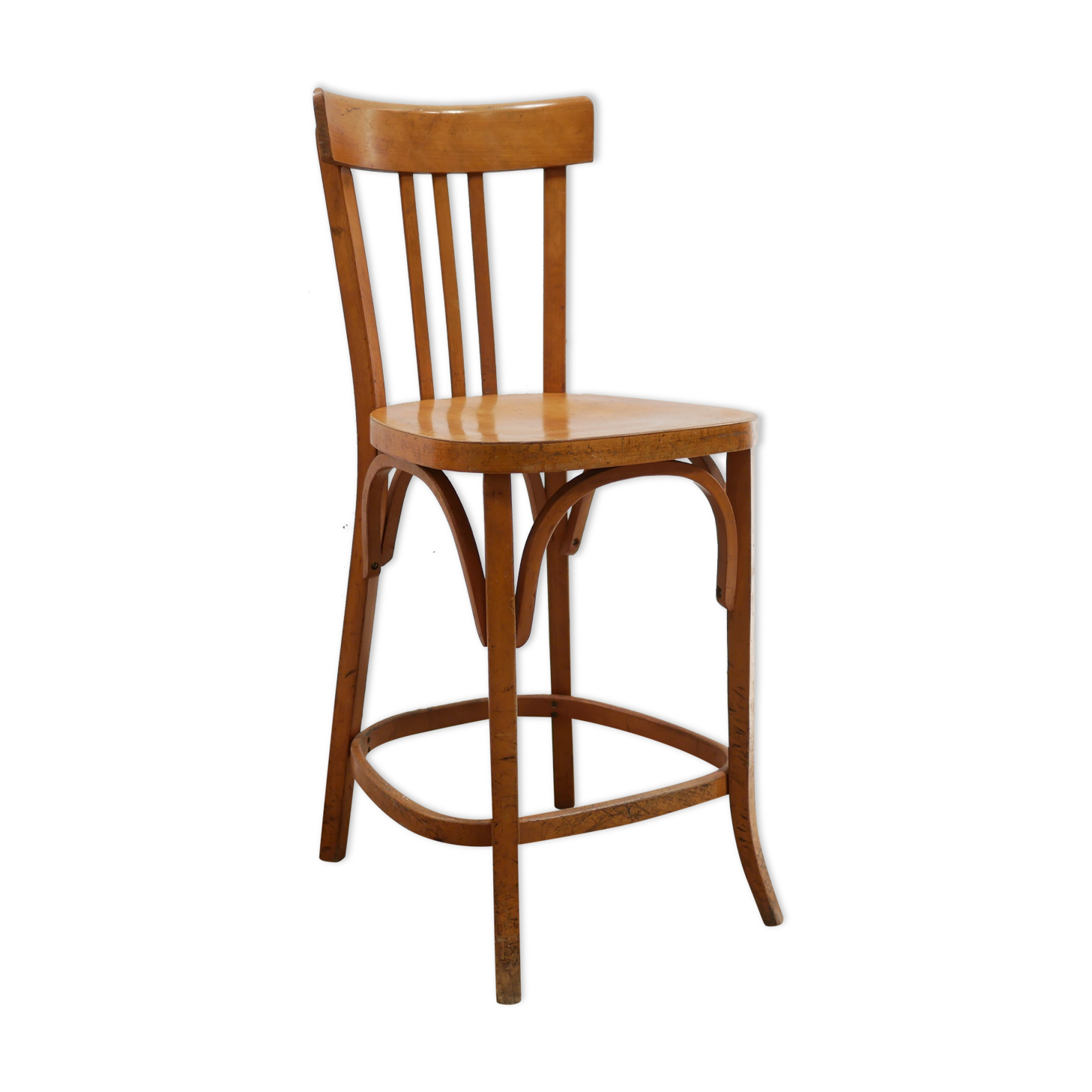 Vintage wooden bar chair by Baumann editions