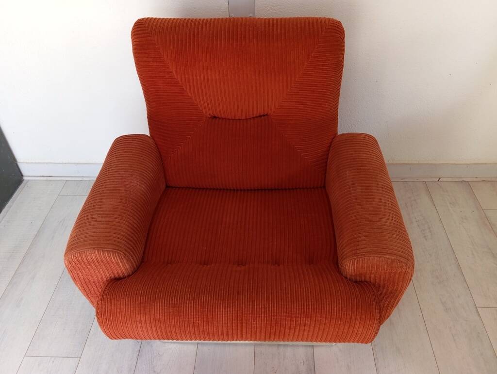 70s corduroy space age armchair