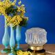 Vintage globe table lamp in moulded glass