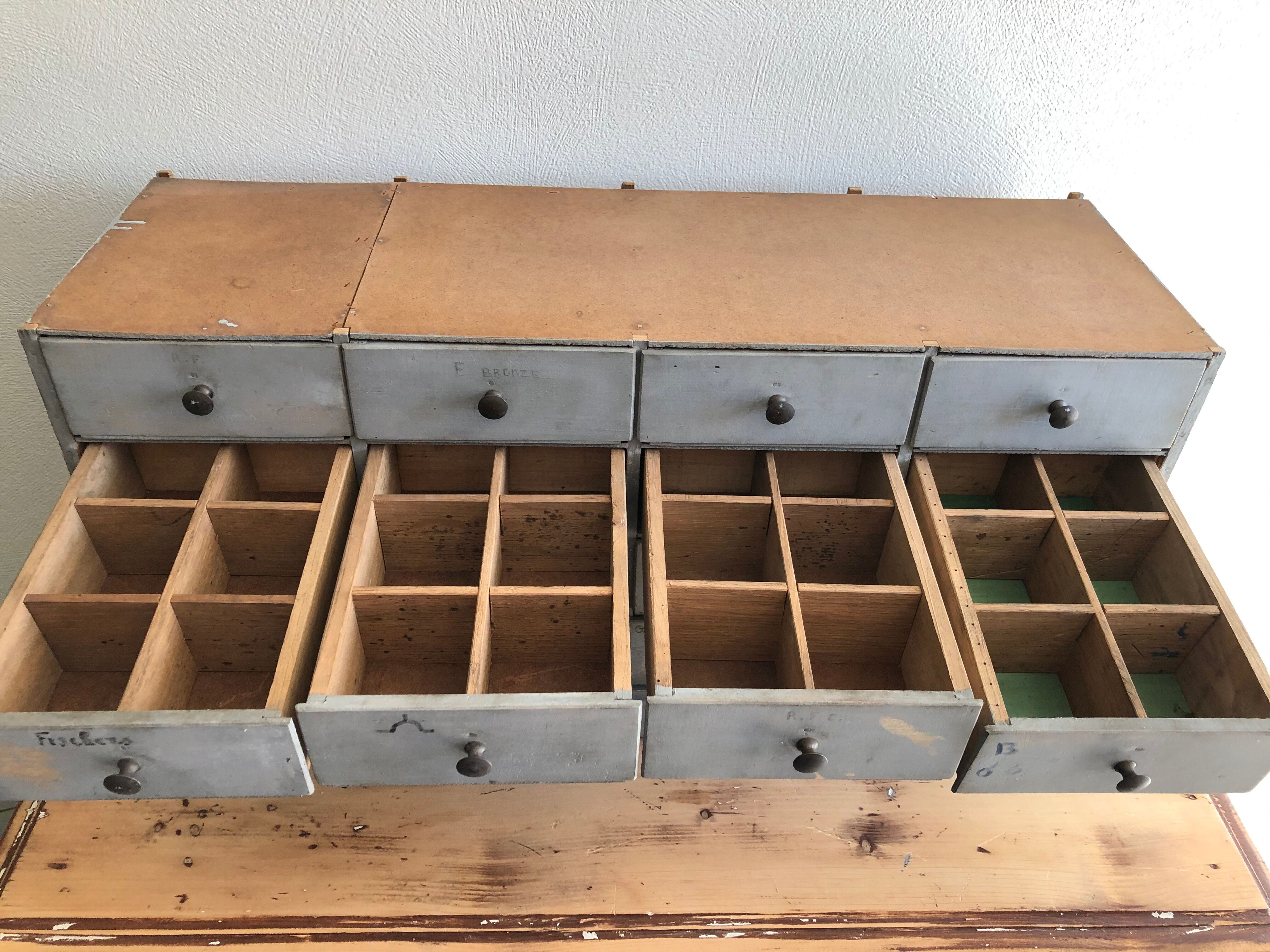 Furniture drawers patinated