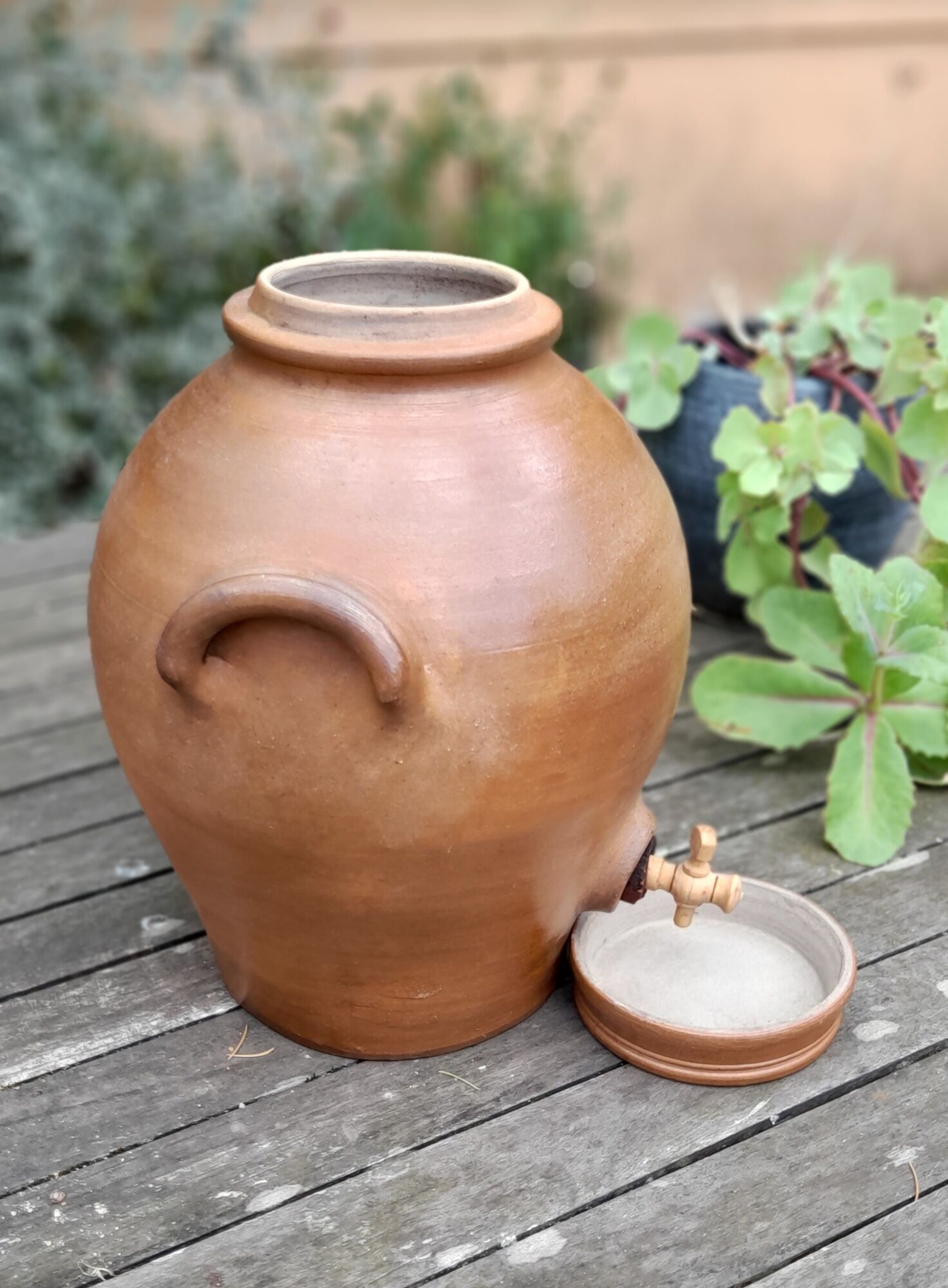 Vinaigrier in sandstone, pottery of the Mottes (La Puisaye), handmade - 7 liters