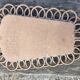 Wooden mirror imitation rattan 60s - 43x31cm