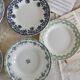 6 mismatched vintage iron earthenware plates