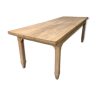 Old farm table 19th in raw solid elm