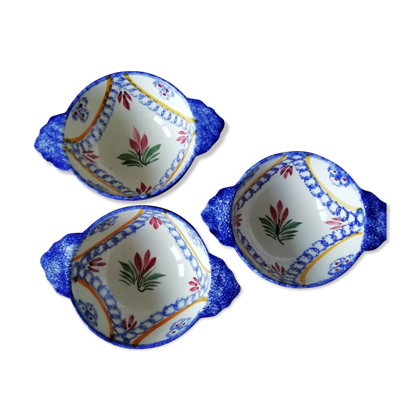 Série de 3 bols Henriot Quimper